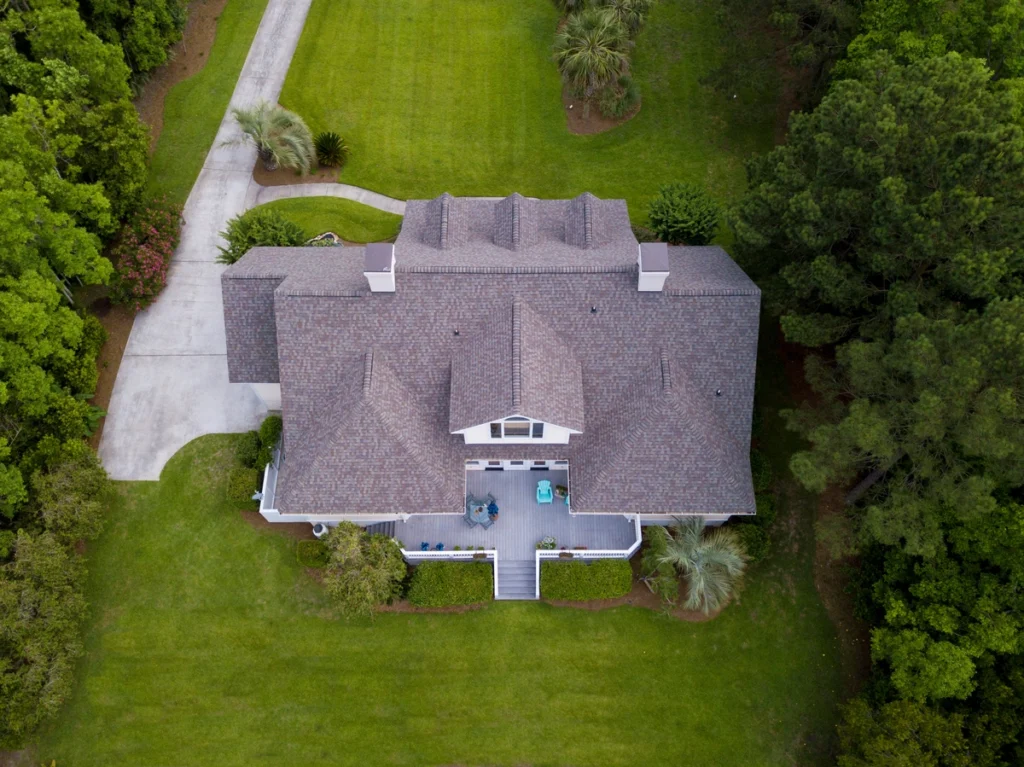 arial view of newly installed roof