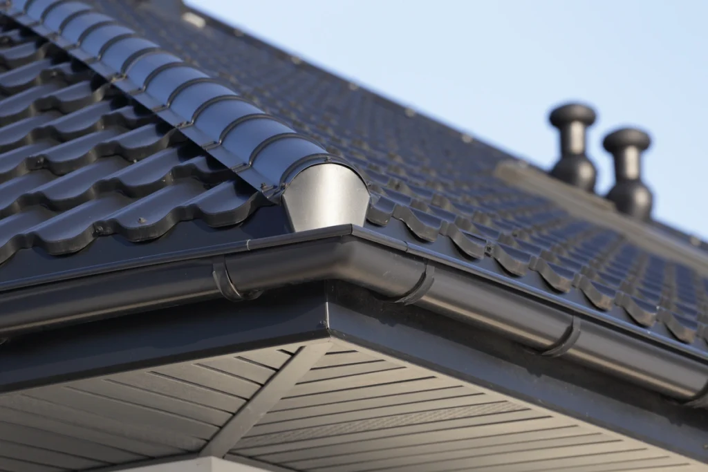 close up of new roofing