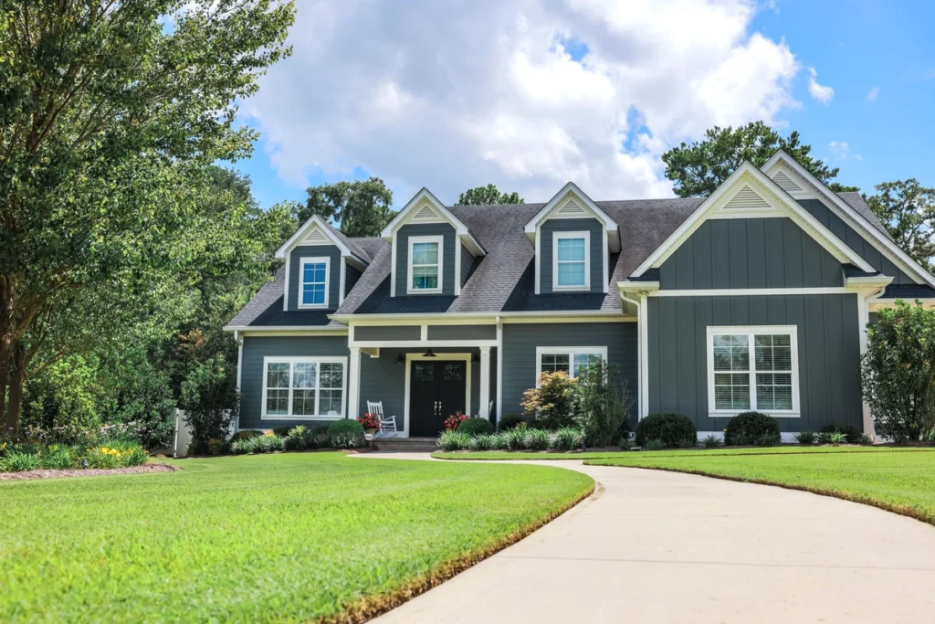 dark gray siding home