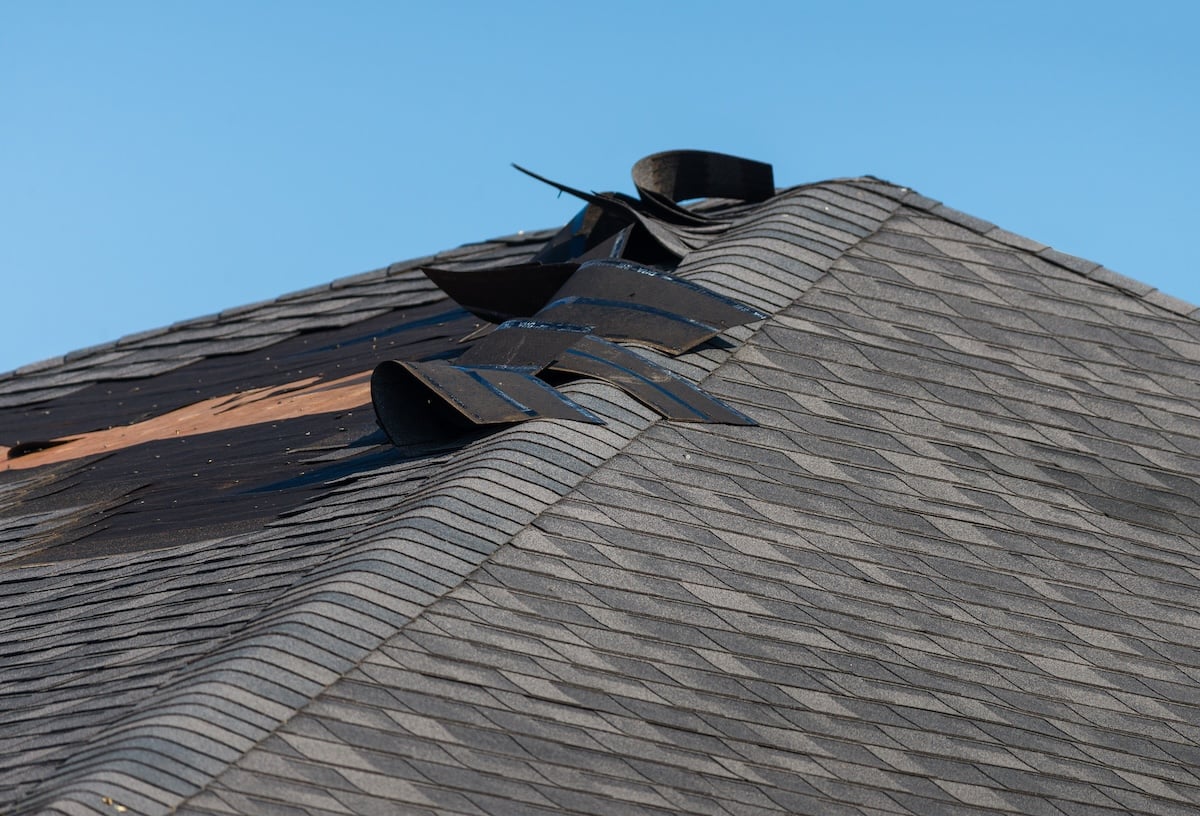 Damaged roof