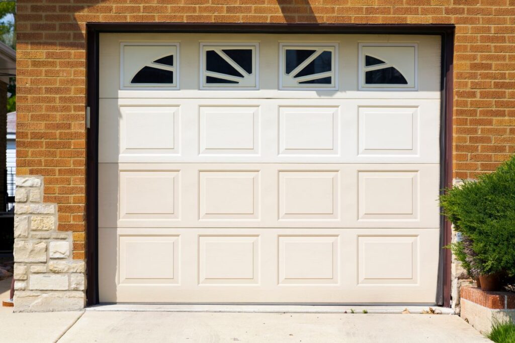 white garage door