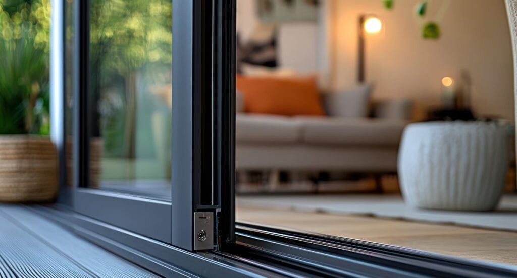 closeup of sliding door