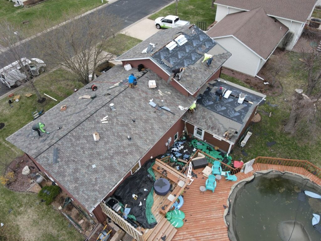 Puetz team replacing roof