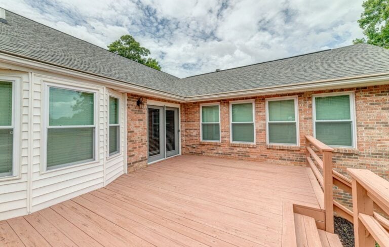 trex decking colors brand new light pink wooden deck big house brick walls