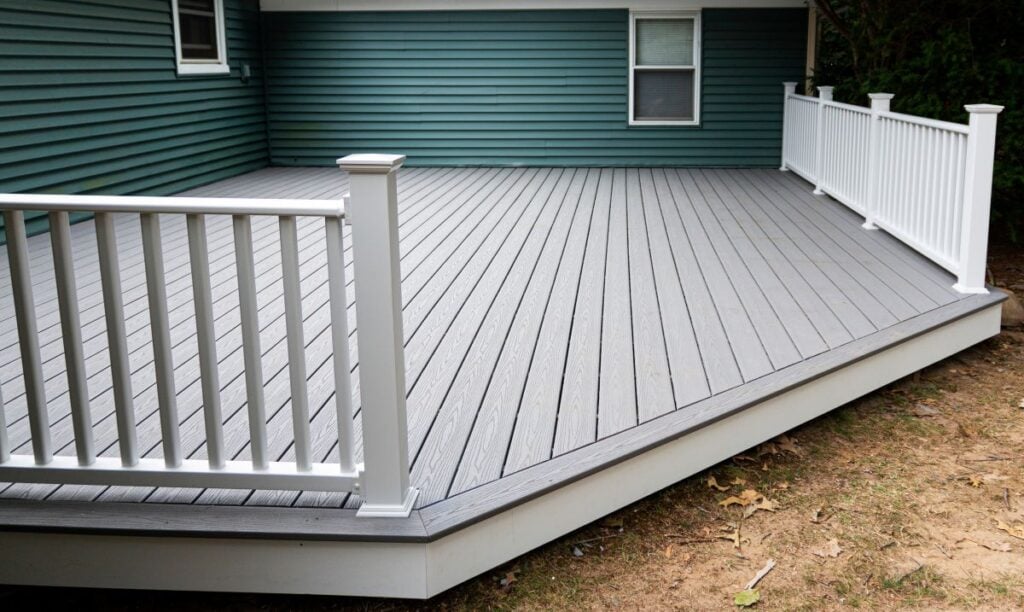 trex decking colors grey deck green wall big american house white fence