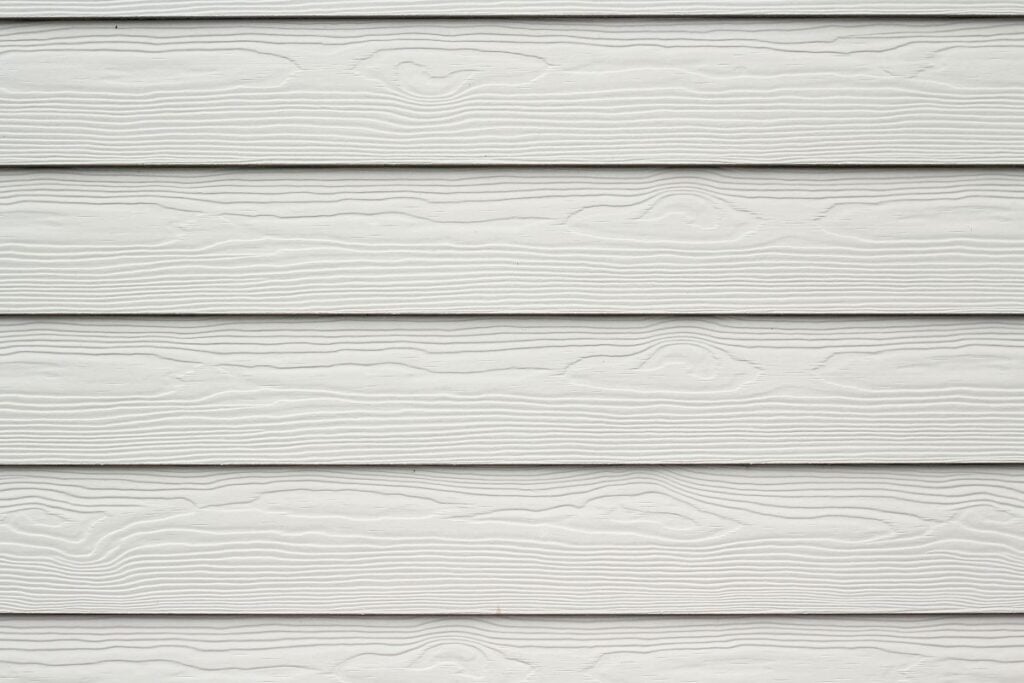 White engineered wooden siding