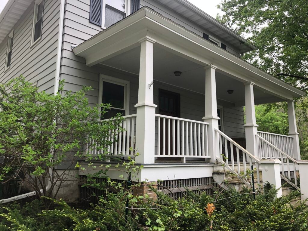 White deck and stairs