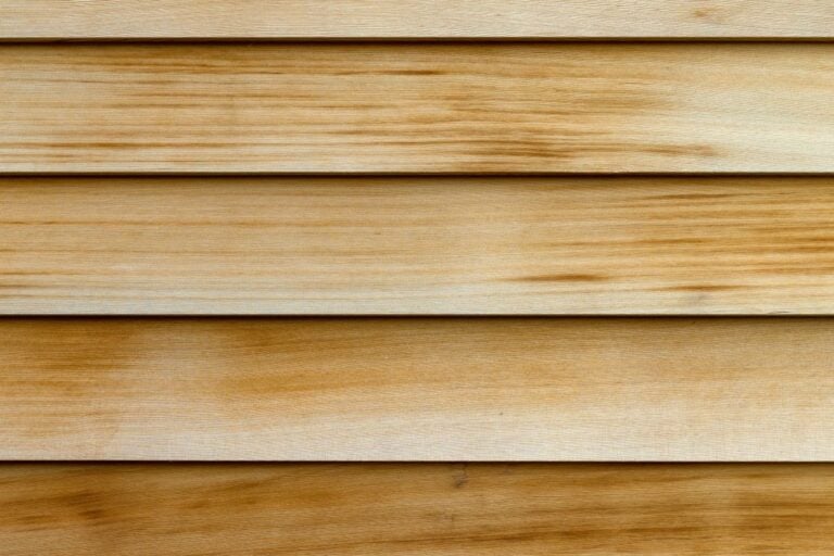 Horizontal rows of cedar wood siding