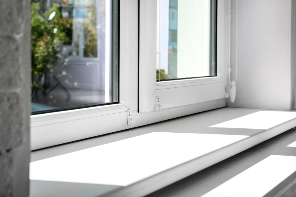 Modern window indoors, closeup view